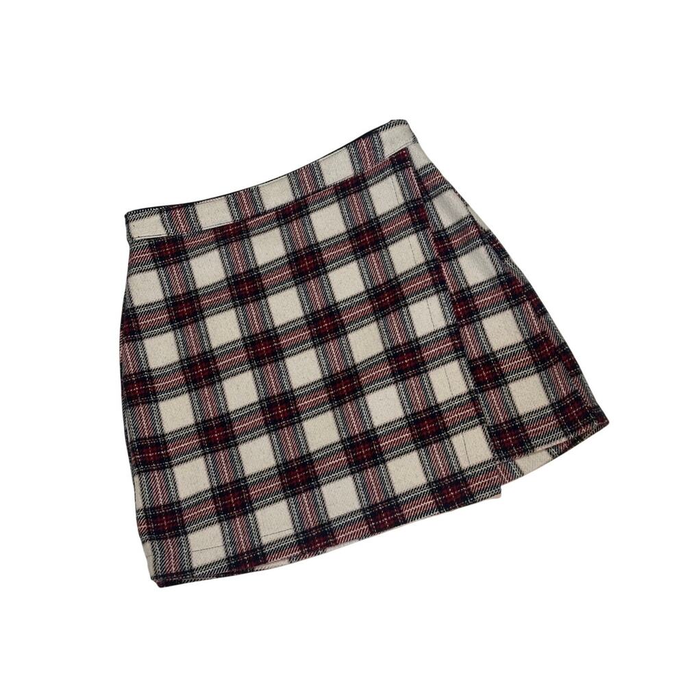 ABERCROMBIE & FITCH Wool Blend Scarlett Plaid Mini Skirt SMALL Preppy Academia